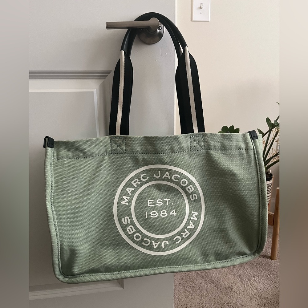 Marc Jacobs Olive Green Canvas Tote Bag